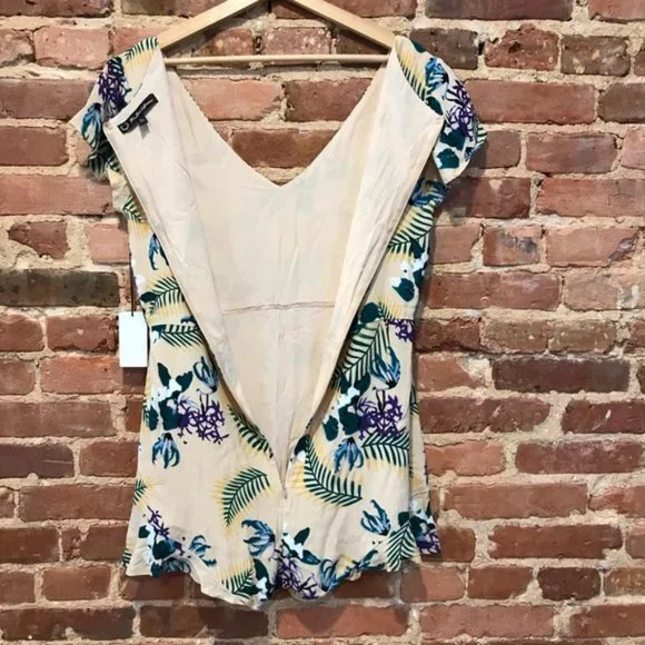 NEW For Love and Lemons Pina Colada Tropical Romper Large